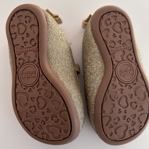 Infant/Toddler Size 2 Wonder Nation Dress Shoes Ballet Flat (2 pairs)Black &Gold - Picture 3 of 10
